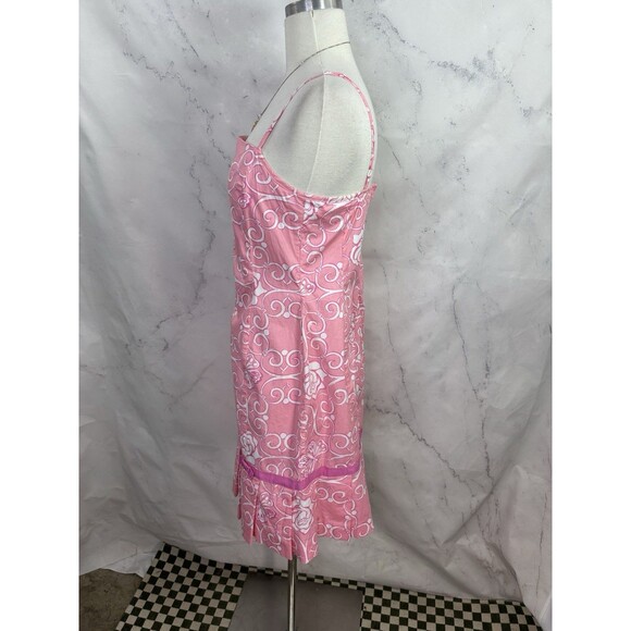Vintage 90s Lilly Pulitzer Dress Butterfly Roses 1990’s 8 M Pink Pleated Barbie - Picture 14 of 16